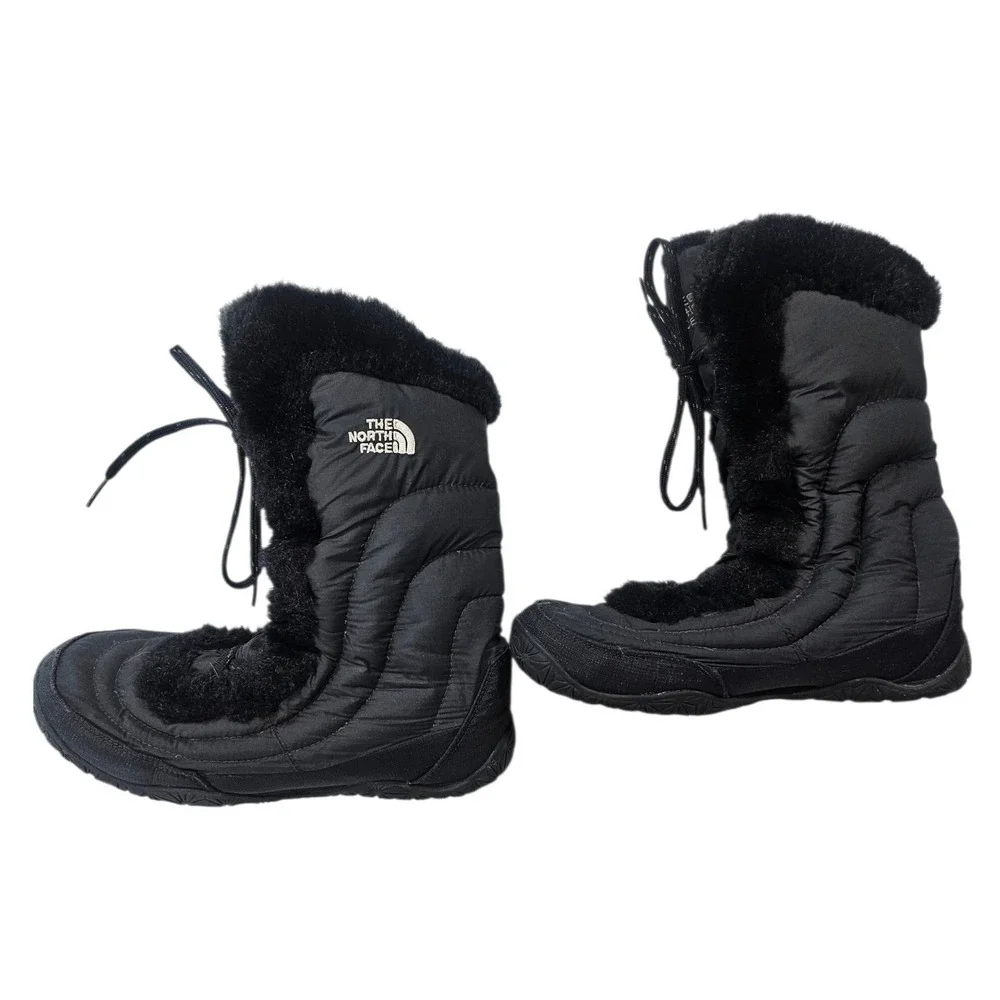 The North Face Black Faux Fur Winter Snow Boots IcePick Women's 7.5 Gorpcore